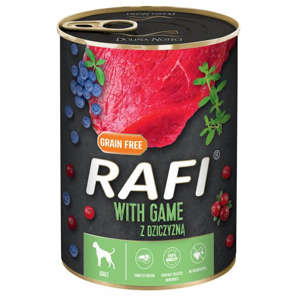 Rafi Adult, 24 x 400 g - Z dziczyzną, jagodami i żurawiną