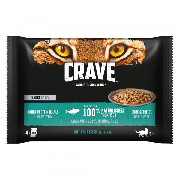Pakiet próbny Crave, saszetki, 4 x 85 g - Tuńczyk w sosie