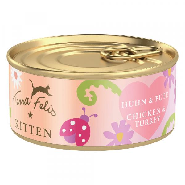 Terra Felis Kitten, 18 x 70 g - Kurczak i indyk