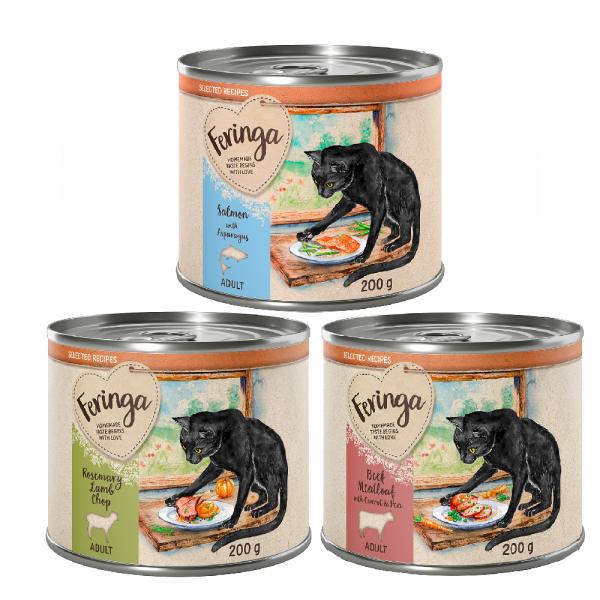 Korzystny pakiet Feringa Selected Recipes, 24 x 200 g - Pakiet mieszany: jagnięcina, wołowina, łosoś