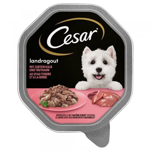 Megapakiet Cesar w tackach, 28 x 150 g - Landragout, cielęcina i indyk