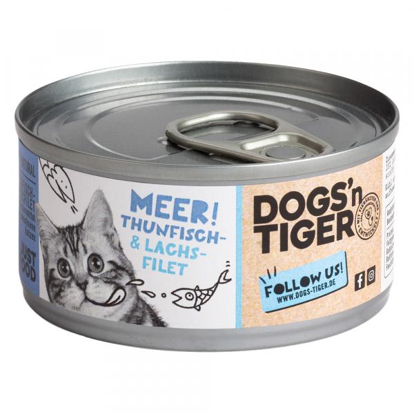 Korzystny pakiet Dogs'n Tiger Cat Filet, 24 x 70 g - Tuńczyk i filet z łososia