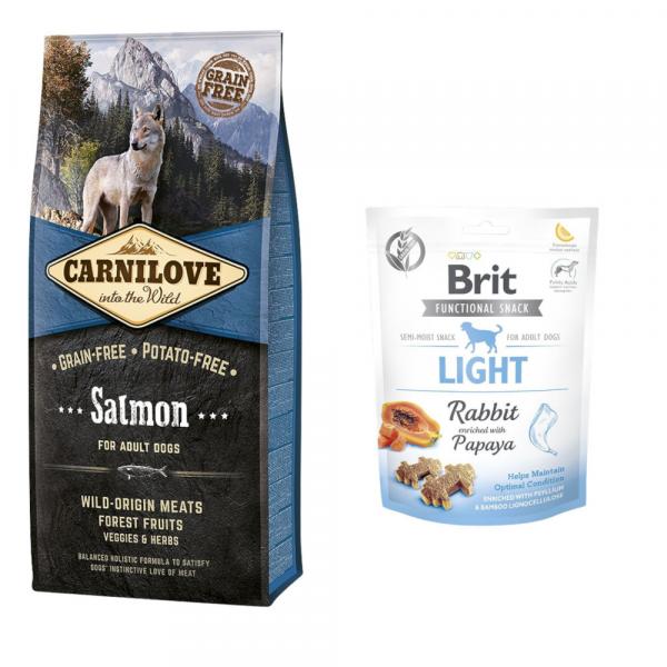 Carnilove Adult Salmon, łosoś, 12 kg + Brit Care Light Snack, królik, 150 g w super cenie! - Carnilove Adult 12 kg + Brit Care, 150 g