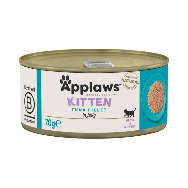 30% taniej! Applaws, karma mokra, 18 x 70 g - Kitten w galarecie, tuńczyk