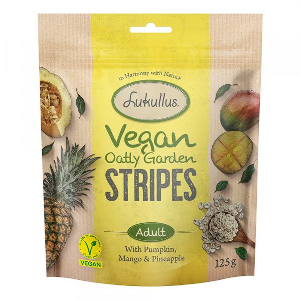 Lukullus Vegan Oatly Garden Stripes, z dynią, mango i ananasem - 3 x 125 g