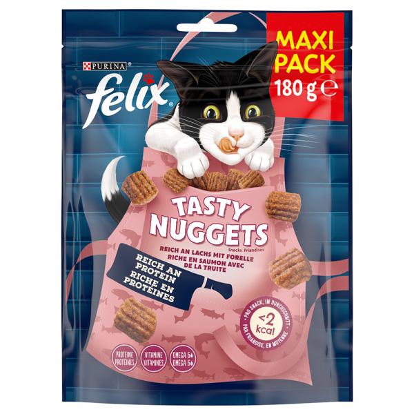 20% taniej! Felix, przysmaki, różne rodzaje - Tasty Nuggets, łosoś i pstrąg, 180 g