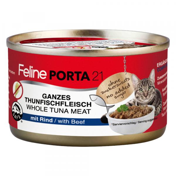 Pakiet Feline Porta 21, 12 x 90 g - Tuńczyk z wołowiną