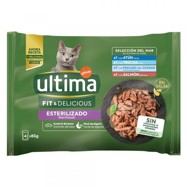 86 + 10 gratis! Ultima, karma mokra, 96 x 85 g - Cat Sterilized, wybór rybny