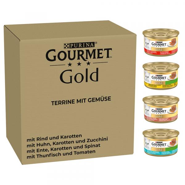 Megapakiet Gourmet Gold Terrine, 96 x 85 g - Z warzywami