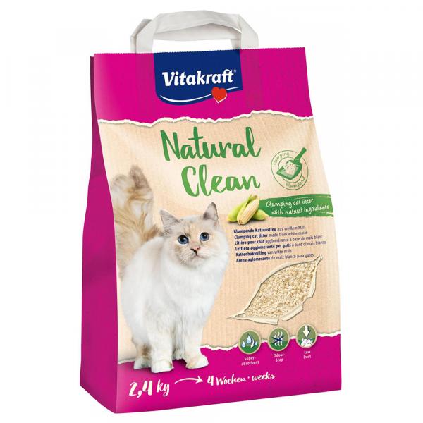 Vitakraft Natural Clean, żwirek kukurydziany - 2,4 kg