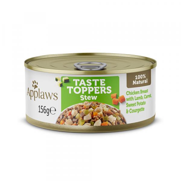 4 + 2 gratis! Applaws Taste Toppers, karma mokra dla psa, 6 x 156 g - Gulasz, kurczak z jagnięciną