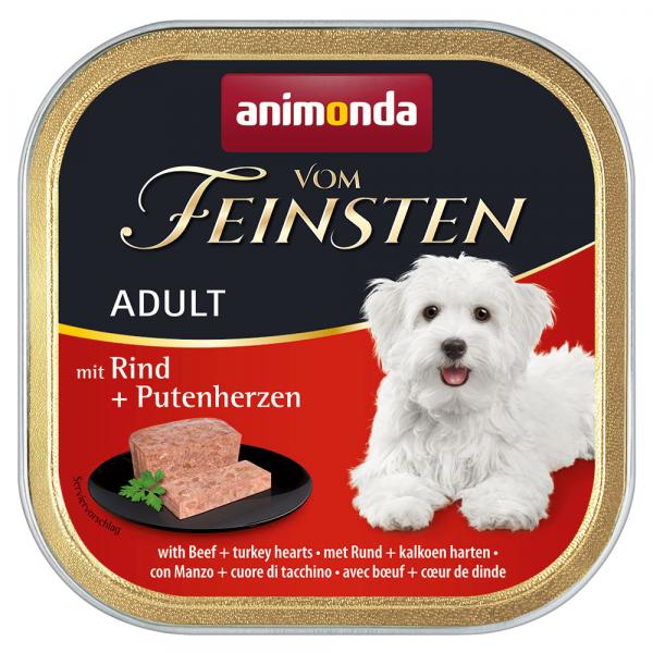 Megapakiet animonda vom Feinsten Adult, 24 x 150 g - Wołowina z sercami indyczymi