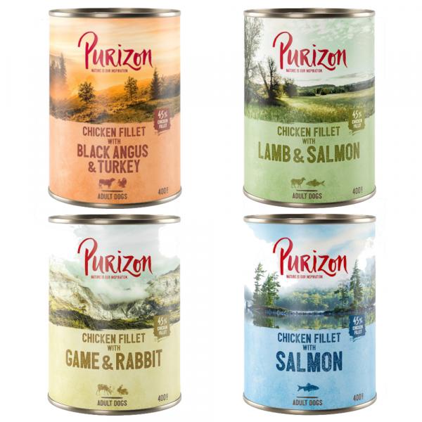 Purizon Adult, 6 x 400 g - Pakiet mieszany (4 smaki)