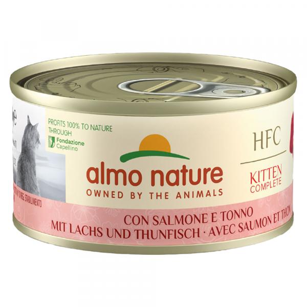 Almo Nature HFC Complete Kitten, 6 x 70 g - Łosoś i tuńczyk