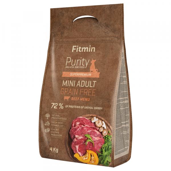 Fitmin dog Purity Adult Mini, wołowina (bez zbóż) - 2 x 4 kg