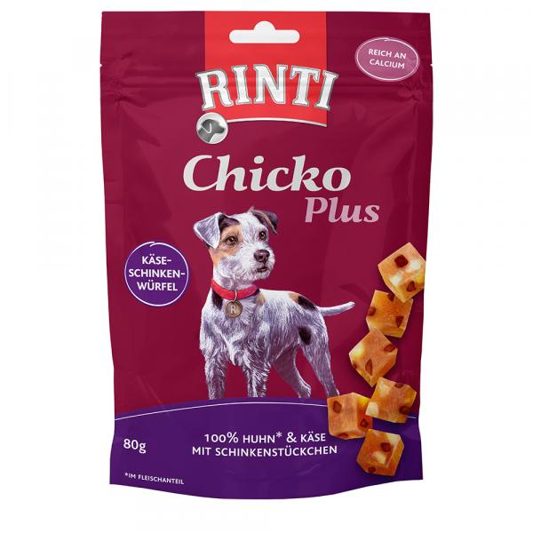 RINTI Chicko Plus, ser i kawałki szynki - 12 x 80 g