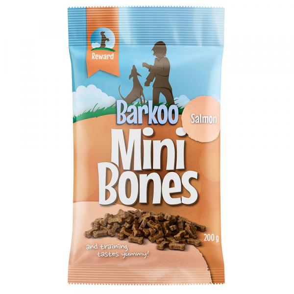 Korzystny pakiet Barkoo Mini Bones półwilgotne, 4 x 200 g - Z łososiem