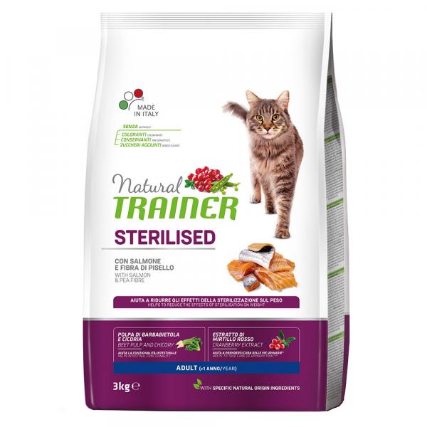 Natural Trainer Sterilised, z łososiem - 3 kg