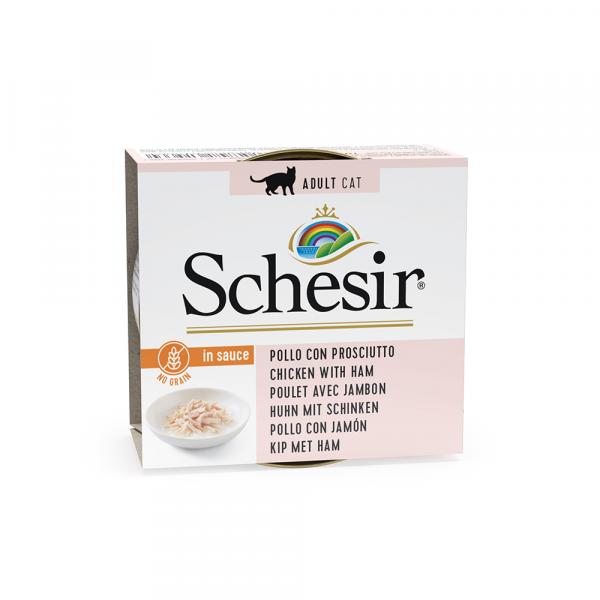 Schesir w naturalnym sosie, 6 x 70 g - Kurczak z szynką