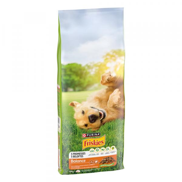 Purina FRISKIES Balance, kurczak i wołowina z warzywami - 12 kg