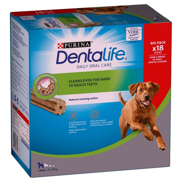 20% taniej! PURINA Dentalife, codzienna pielęgnacja zębów - Dla dużych psów, 18 sztuk (6 x 106 g)