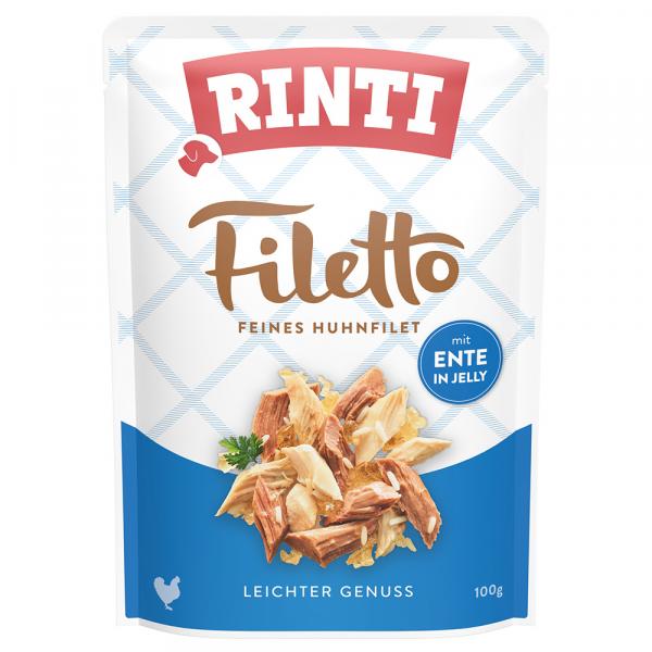 Megapakiet RINTI Filetto w galarecie, saszetki, 48 x 100 g - Kurczak z kaczką