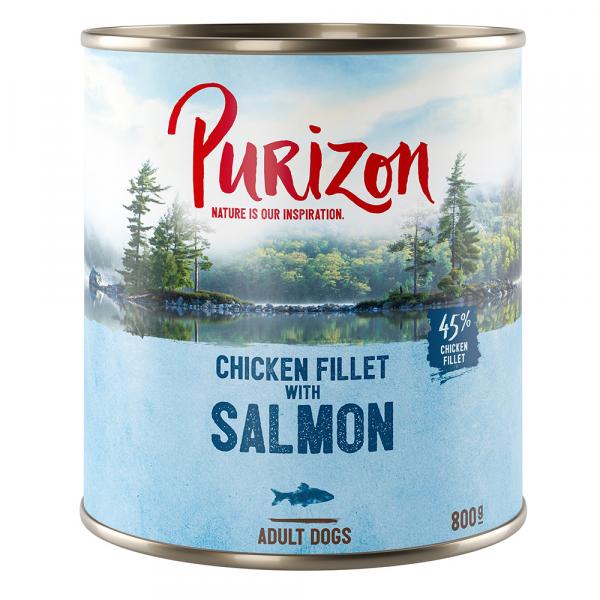 Purizon Original, 12 x 800 g - Łosoś ze szpinakiem i kokosem