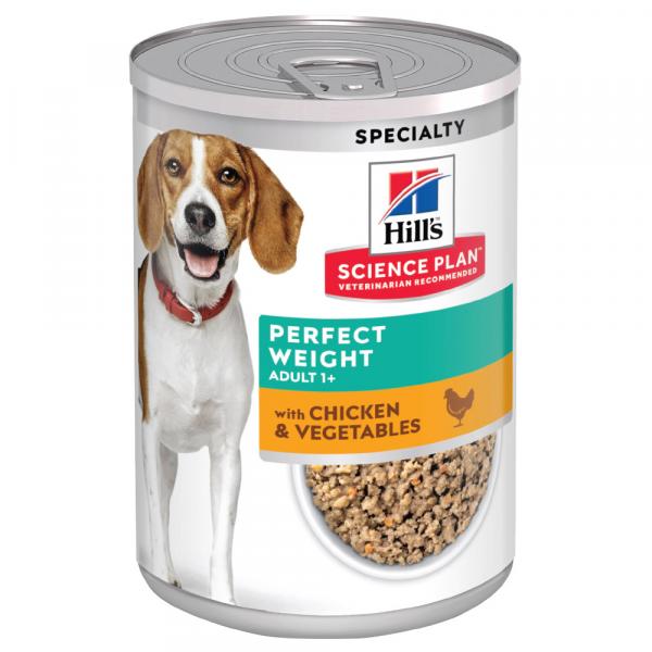 Hill's Science Plan Adult 1+ Perfect Weight, kurczak i warzywa - 24 x 363 g