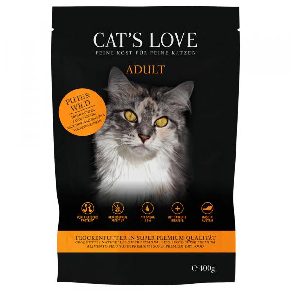 Cat´s Love Adult, indyk i dziczyzna - 2 x 400 g