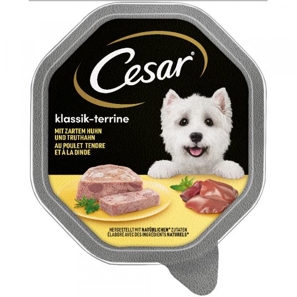 Cesar w tackach, 14 x 150 g - Classic, delikatny kurczak z indykiem