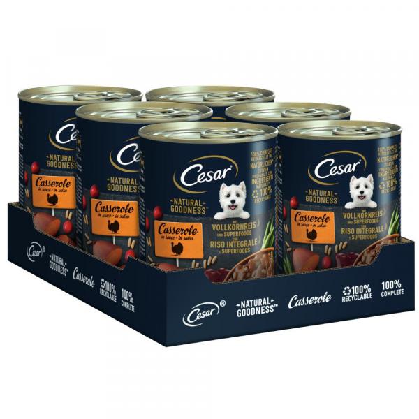 Cesar Natural Goodness - Indyk i superfoods, 6 x 400 g