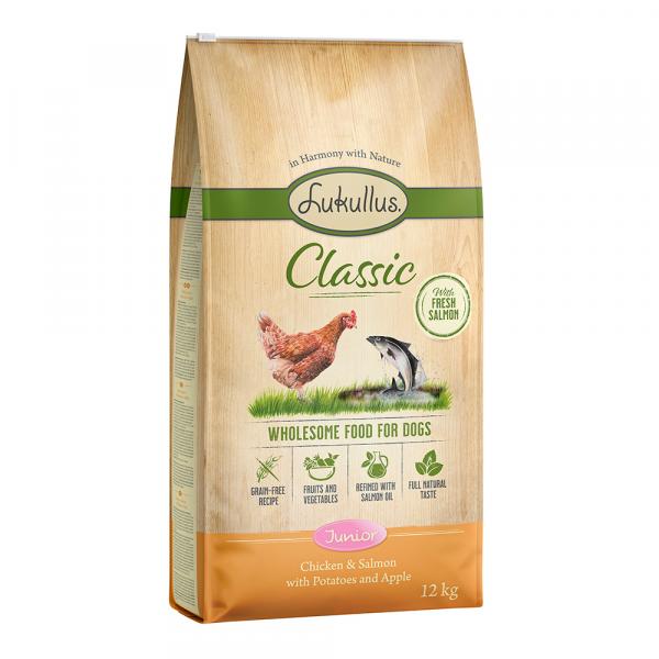 Lukullus Classic, kurczak i łosoś (bez zbóż) - 2 x 12 kg
