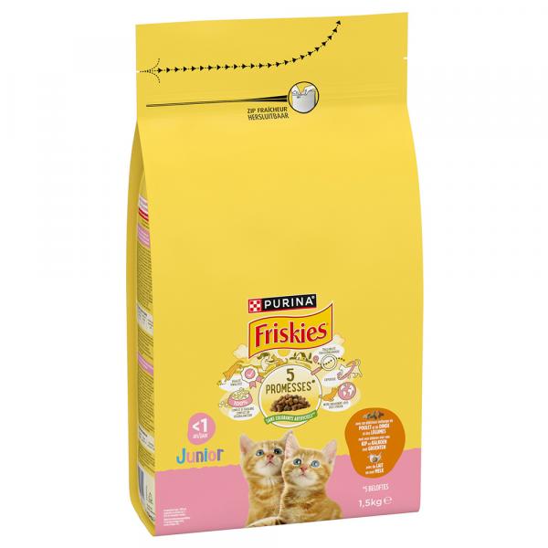 PURINA FRISKIES Junior, kurczak i indyk z warzywami - 1,5 kg