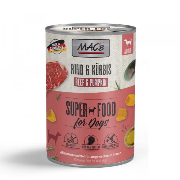 MAC's Adult Superfood, 6 x 400 g - Wołowina i dynia