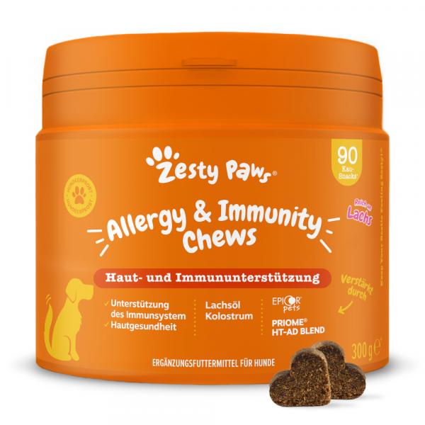 Zesty Paws Allergy & Immunity Chews, z łososiem - 90 tabletek do żucia