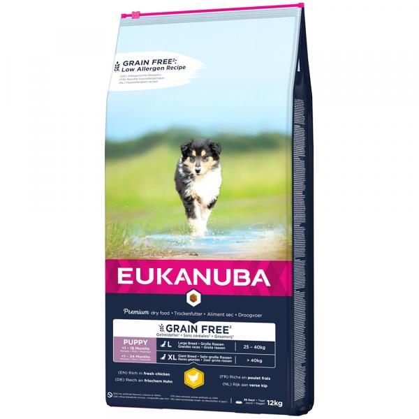 Eukanuba Grain Free Puppy Large Breed, kurczak - 2 x 12 kg