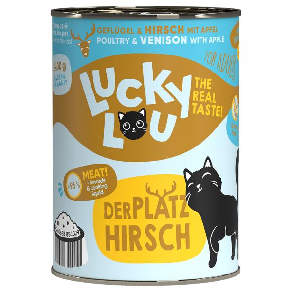 Korzystny pakiet Lucky Lou Adult, 24 x 400 g - Drób i jeleń