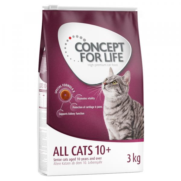 25% taniej! Concept for Life, karma sucha, 3 kg / 10 kg - All Cats 10+, 3 kg