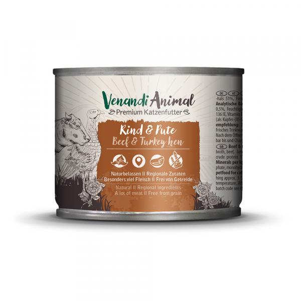 Venandi Animal Adult Cat 6 x 200 g - Wołowina i indyk