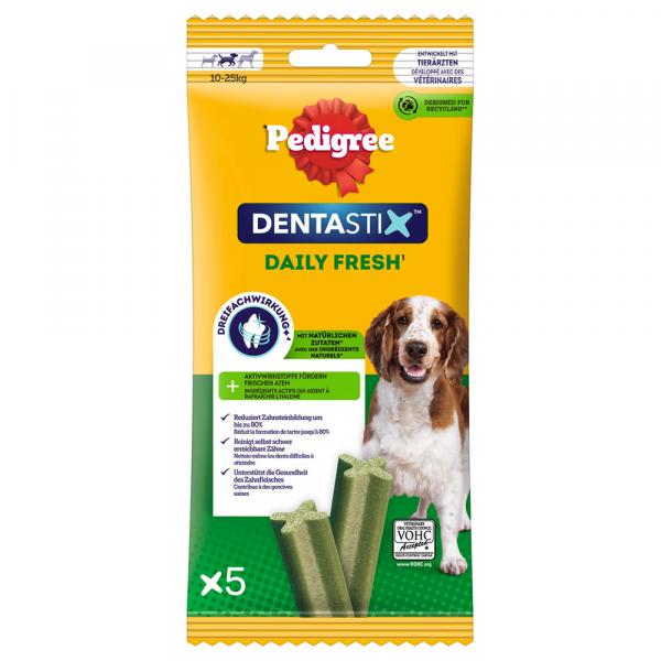 Pedigree DentaStix Fresh - Dla średnich psów, 128 g, 5 szt.