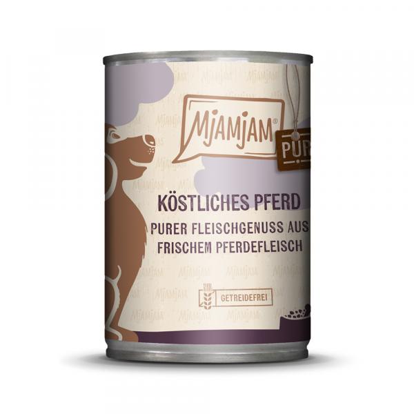 Korzystny pakiet MjAMjAM purer Fleischgenuss, 12 x 400 g - Pyszna konina