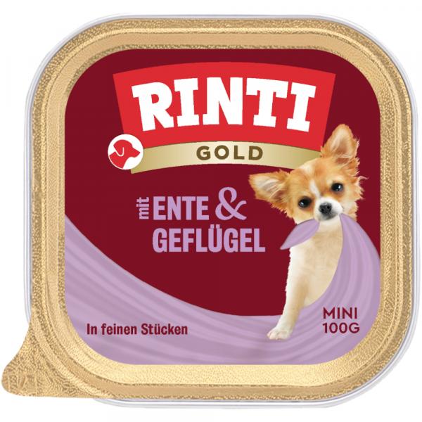 Megapakiet RINTI Gold Mini, 24 x 100 g - Kaczka z drobiem