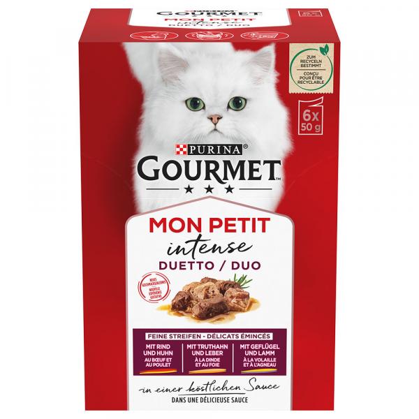 40 + 8 gratis! Gourmet Mon Petit w sosie, karma mokra dla kota, 48 x 50 g - Pakiet mieszany mięsny