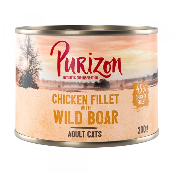 Purizon Adult, 6 x 200 g, bez zbóż - Filet z kurczaka z dziczyzną