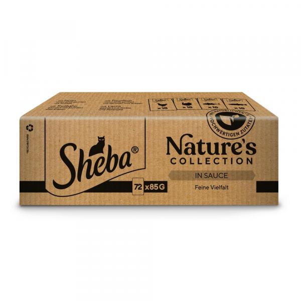 Sheba Nature's Collection, 72 x 85 g - Różnorodność smaków w sosie