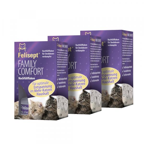 Felisept Family Comfort butelka uzupełniająca 45 ml - Zestaw ekonomiczny: 3 butelki uzupełniające o pojemności 45 ml