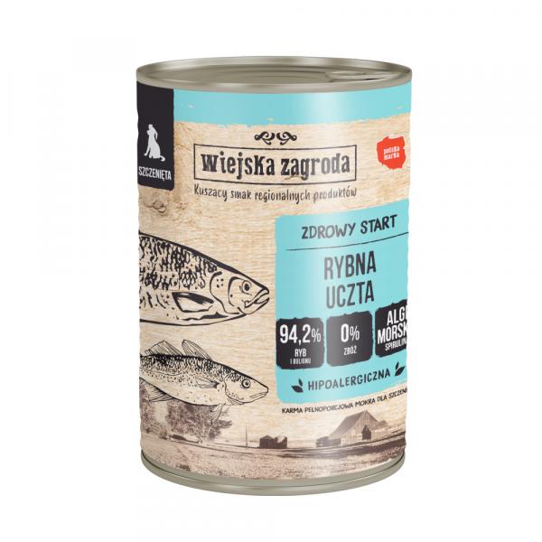 Wiejska Zagroda, mokra karma dla psa, 12 x 400 g - Uczta rybna