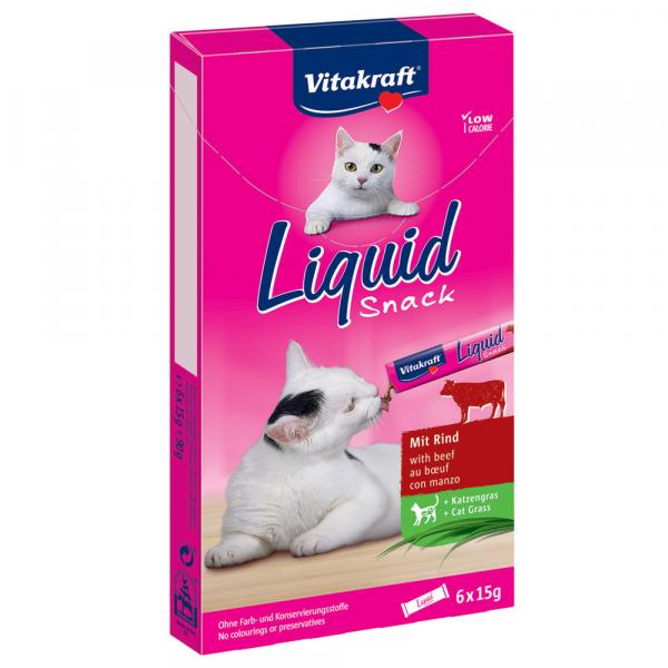 Vitakraft Cat Liquid Snack pasta z wołowiną i inuliną - 6 x 15 g