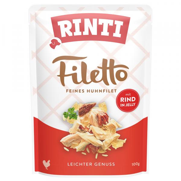 Megapakiet RINTI Filetto w galarecie, saszetki, 48 x 100 g - Kurczak z wołowiną