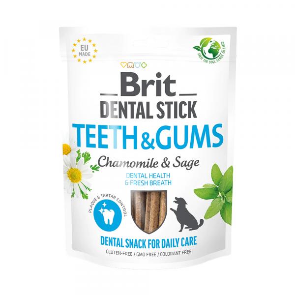 Brit Dental Stick do pielęgnacji zębów i dziąseł, rumianek i szałwia - 3 x 251 g (21 szt.)